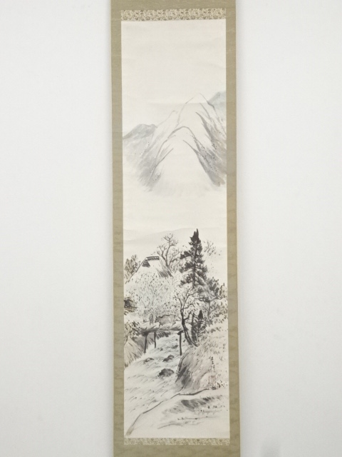 道具 ] - 道具 昭和期 素門筆 梅渓山水図 肉筆紙本掛軸（共箱